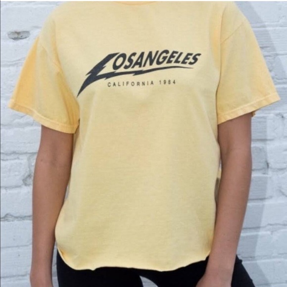 Brandy Melville Tops - Brandy Melville Yellow Los Angeles Top